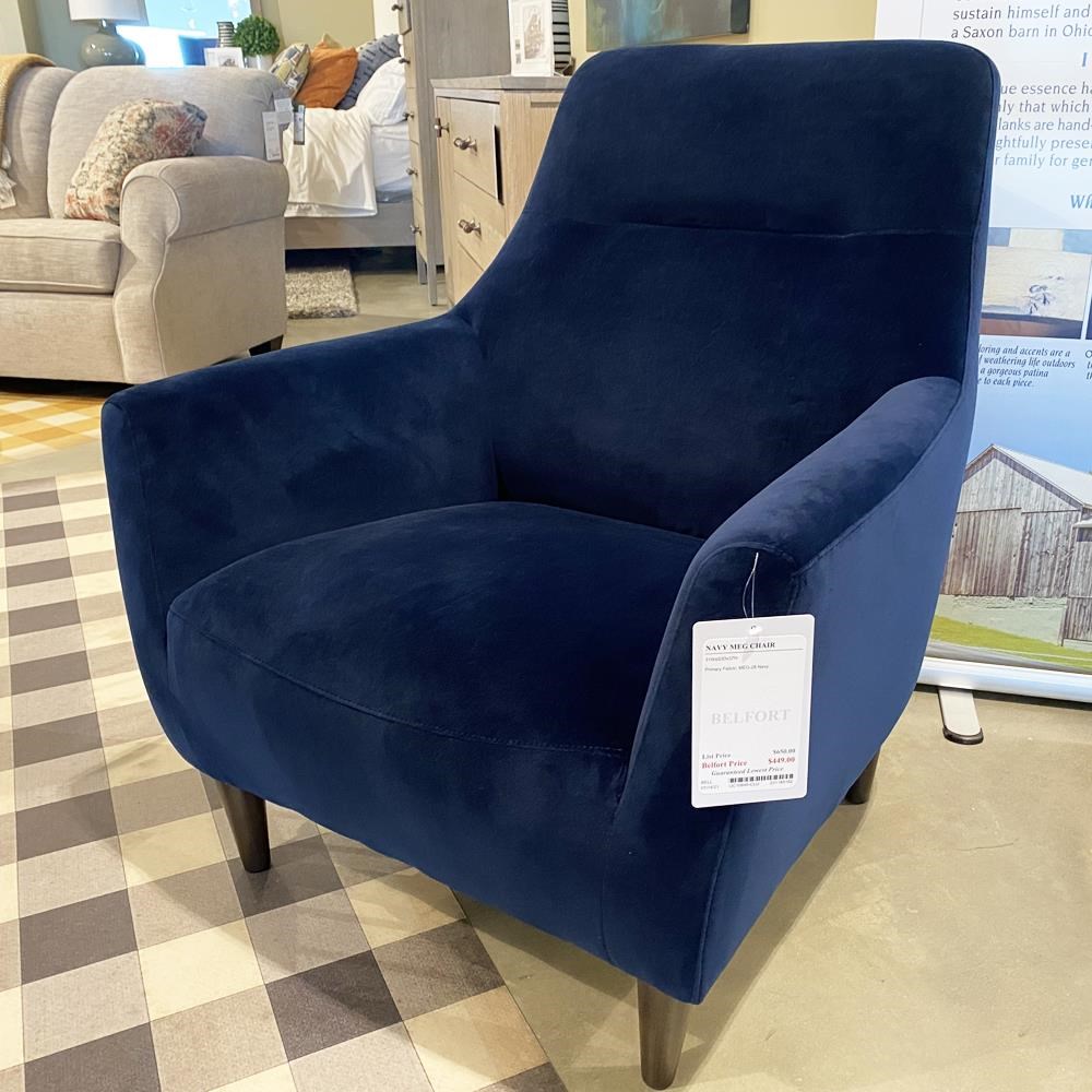 Navy chair store living room